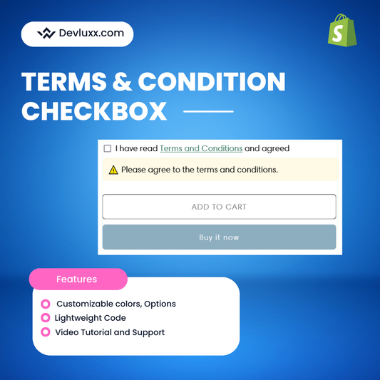 Shopify 'Agree To Terms And Conditions' Checkbox - Product & Cart Page